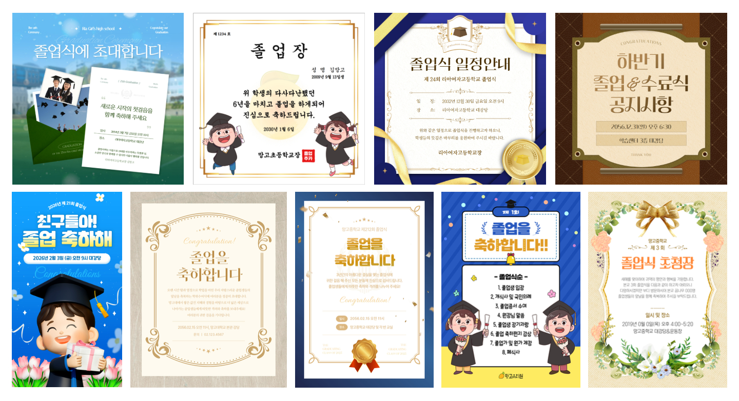 안내문·초청장·졸업장 디자인 두 번째 예시