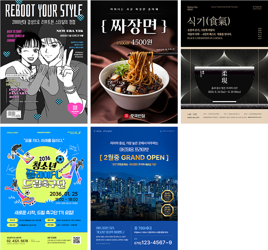 포스터 템플릿 5개 예시