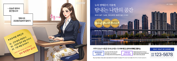 가로포스터 템플릿 2개 예시