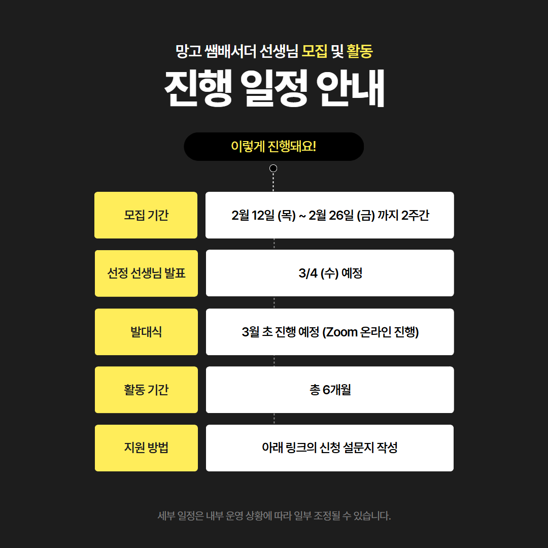 쌤배서더 모집 기간과 활동 일정 안내