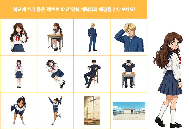 추가된 아이콘과 만화 캐릭터 예시 네 번째