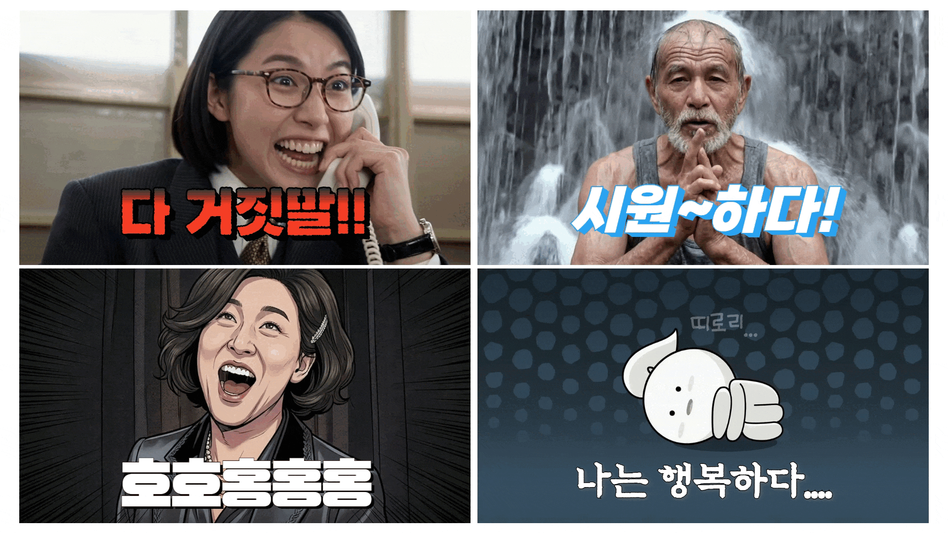 자막에 다양한 폰트를 적용해 분위기를 바꾸는 모습