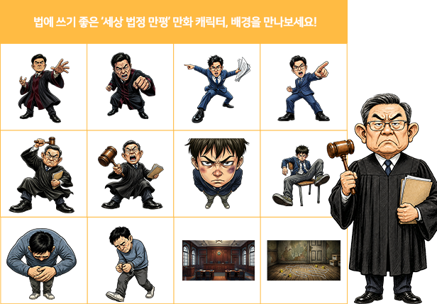추가된 아이콘·만화 캐릭터 디자인요소 두 번째 예시