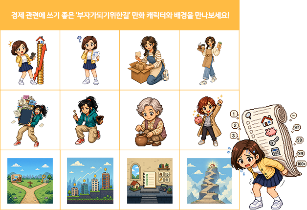 추가된 만화 캐릭터 41개 예시