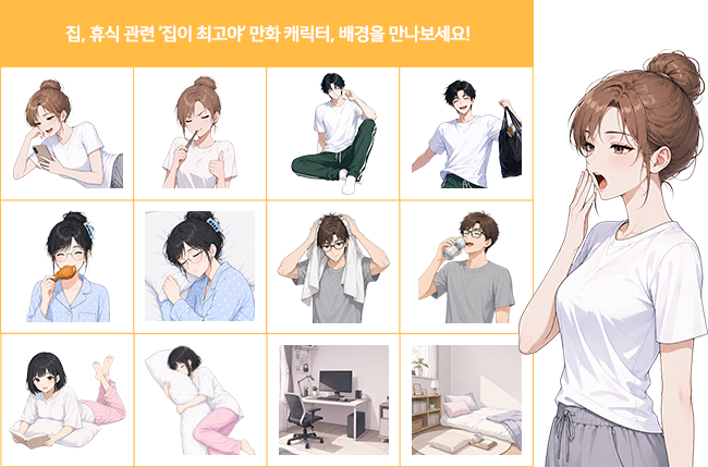 판타지, 공주, 게임캐릭터 등 추가된 만화 캐릭터 100개 예시
