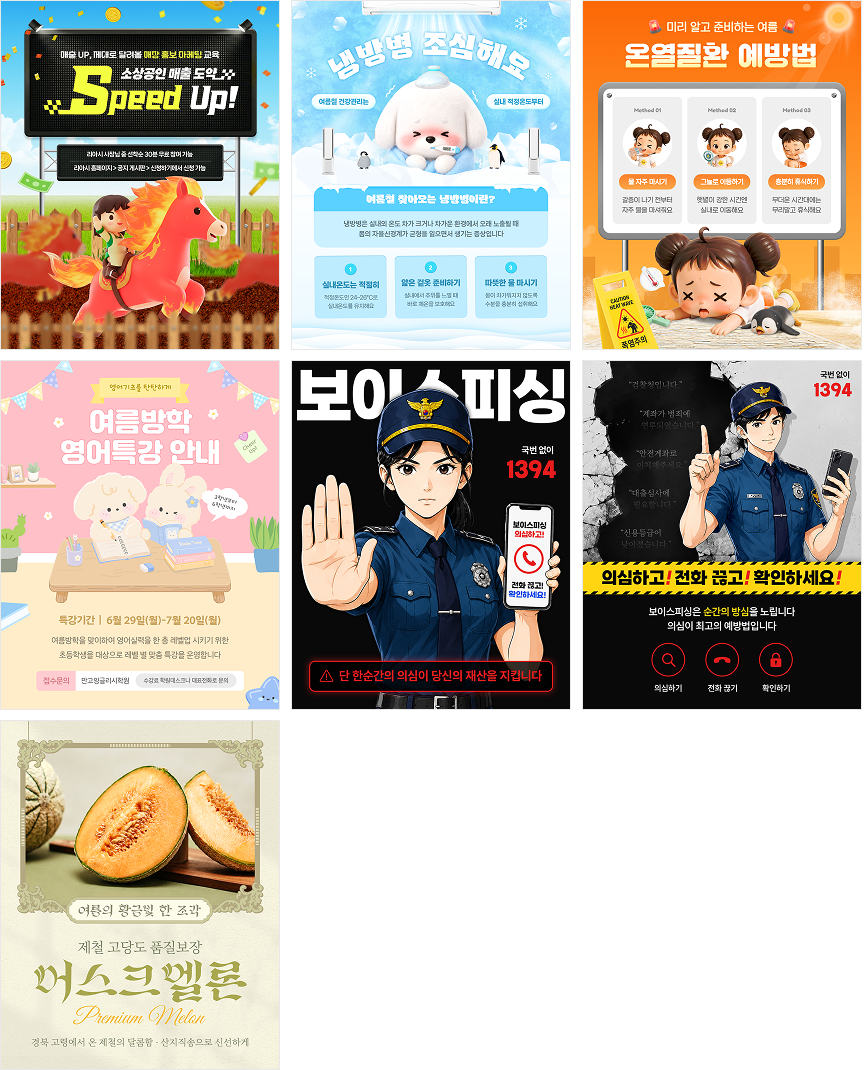 SNS 4:5 템플릿 7개 예시