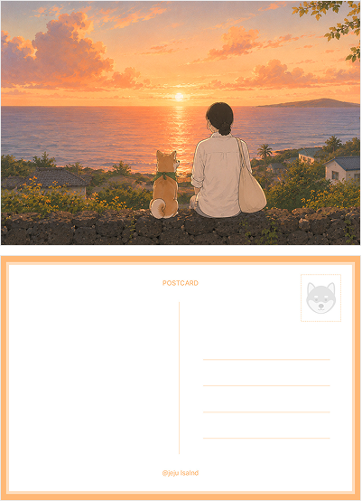 엽서카드 1SET 템플릿 2개 예시