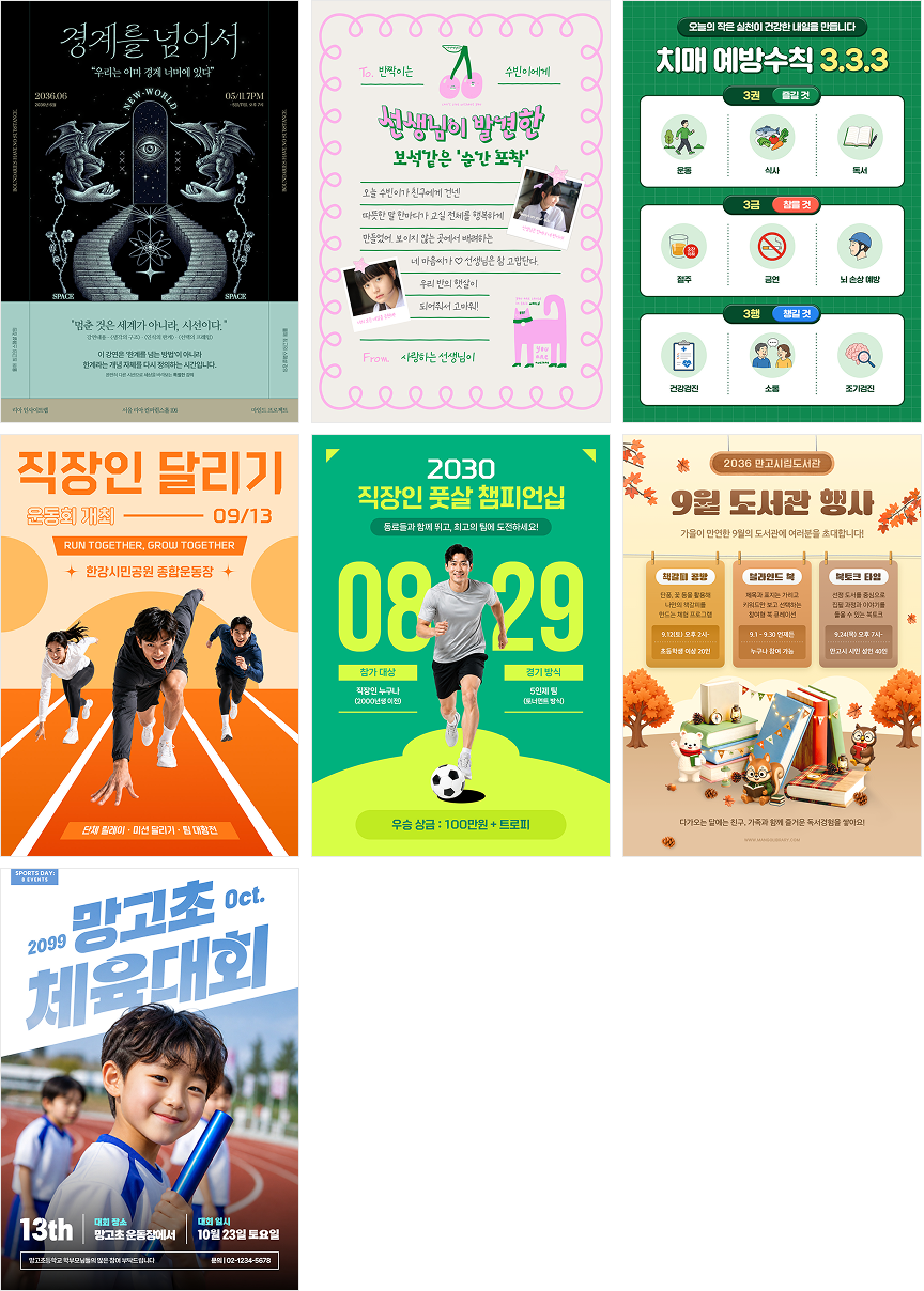 포스터 템플릿 7개 예시